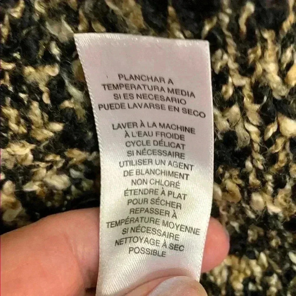 Black and Gold Long Knit Cardigan Sweater by Jones New York - Picture 7 of 11